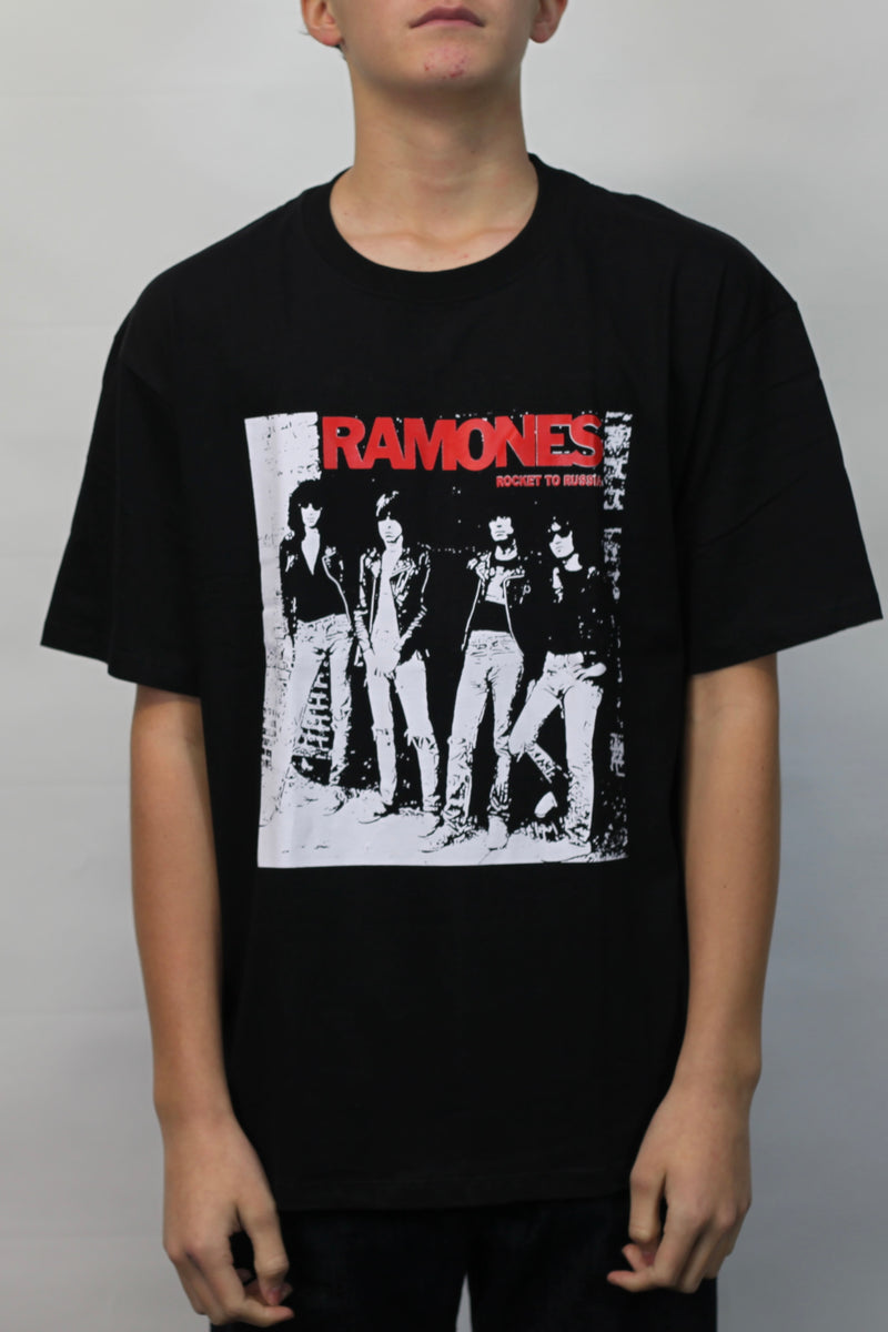 T-shirt Ramones Rocket To Russia Officiel Noir Coton - Rock Unisexe Adulte & Enfant