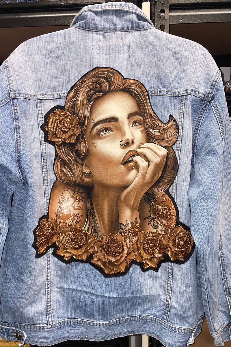 Rosé - Custom Beaded Denim Jacket