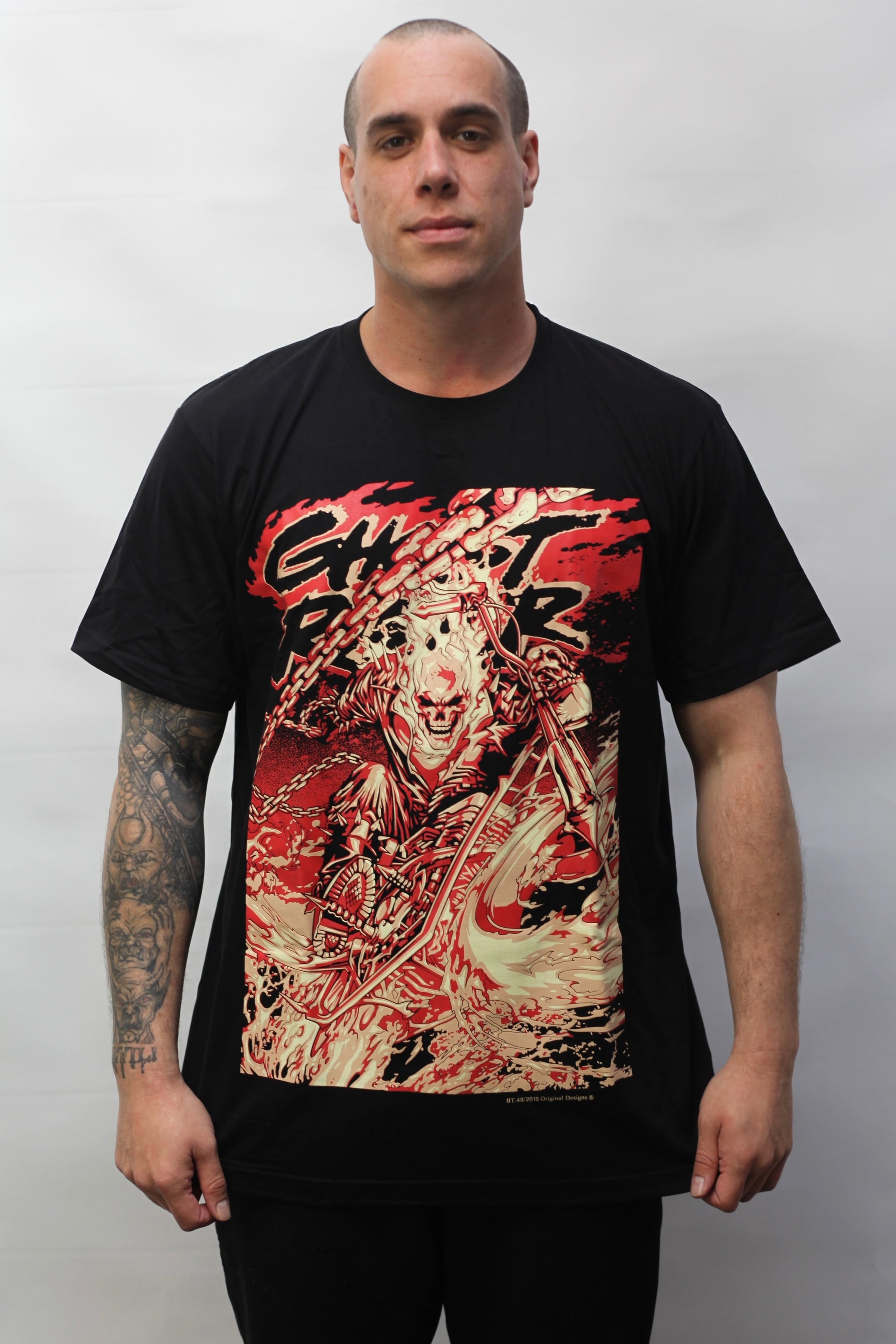 今週末までの価格。GHOSTRIDER ブラック Tシャツ Ghost Rider TShirt