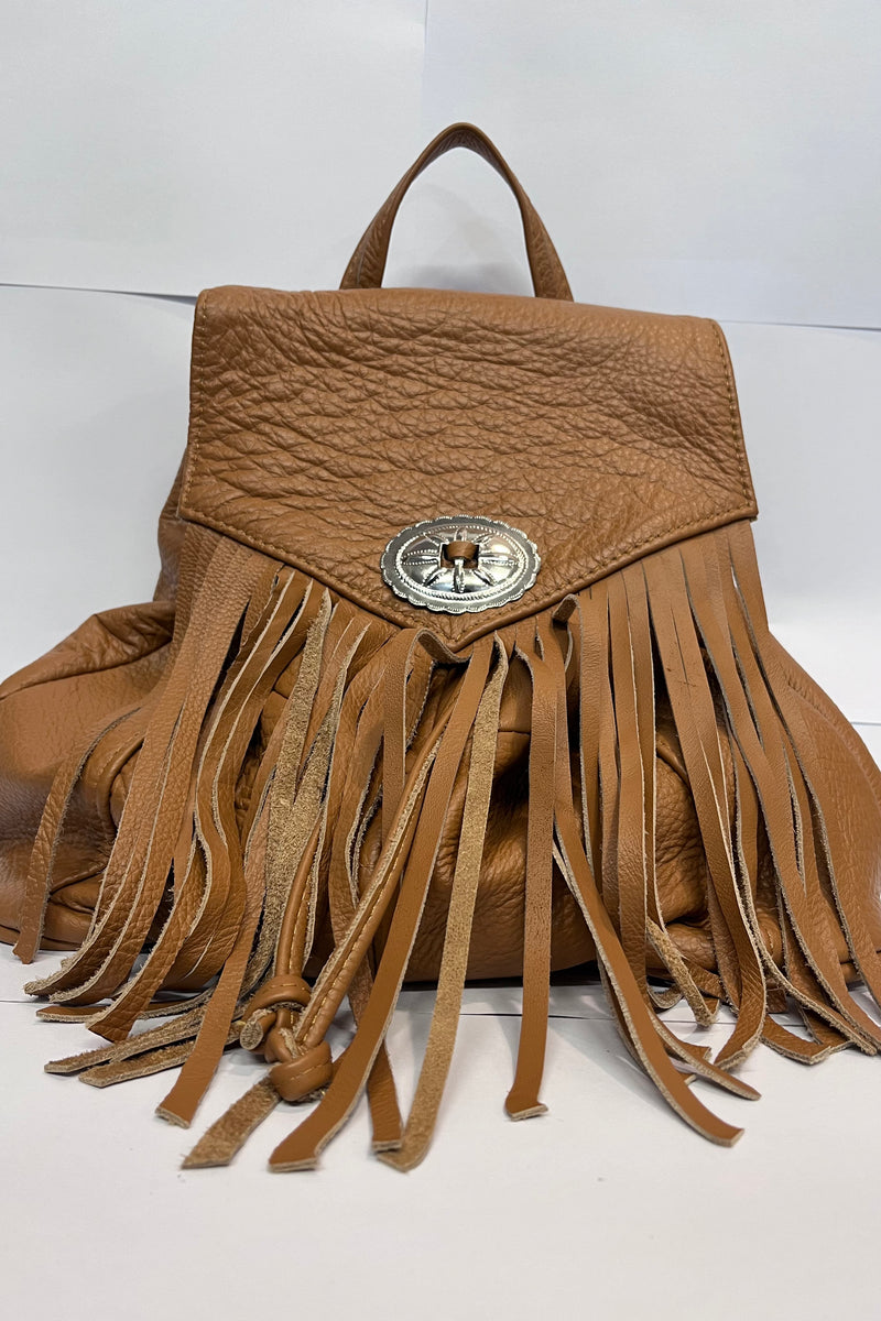 Leather Fringe Backpack