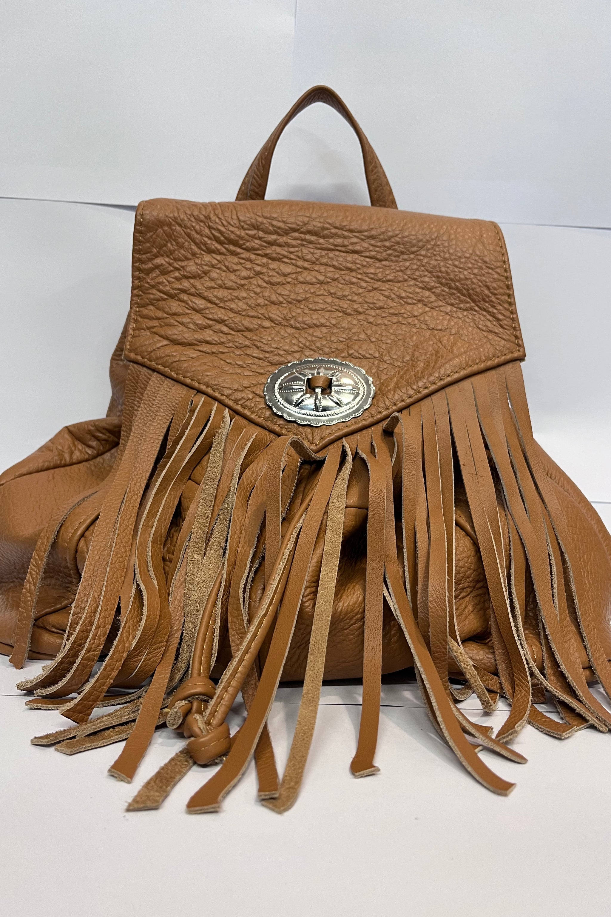 Leather Fringe Backpack - Main Image