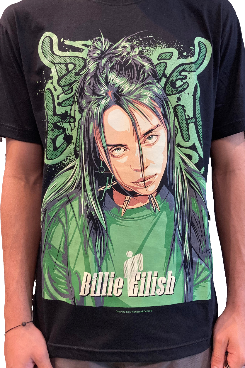 【新品L】 Tefuny / BILLIE EILISH SHIRT 2.0 Billie Eilish T Shirt Illustration Official Unisex Black, Black